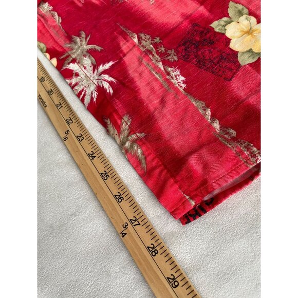 Caribbean Joe Womens 3X Red Hawaiian Button-Up Shirt With Tropical Floral Print - Picture 5 of 8
